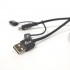 InnozÂ® InnoLink 3-in-1 Nylon Cable - Black (1m) - MFI Certified InnoLink Charging/Transfer Cable - Type-C, Micro USB, Lightning - Nylon Braided, Aluminium Shell