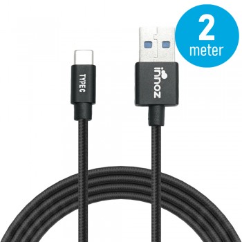 InnozÂ® InnoLink USB 3.1 to Type-C 5Gbps Super Speed Transfer & 5V/3A  High Speed Charging Cable - Black (2m)