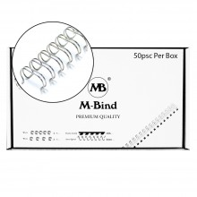 M-Bind Double Wire Bind 2:1 A4 - 7/8"(22mm) X 23 Loops, 50pcs/box, Silver