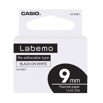 Casio Labemo Tape - 9mm x 5m, Black on White (XA-9WE1)