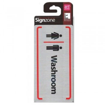 Signzone Peel & Stick Metallic Sticker - Washroom (Item No: R01-71)