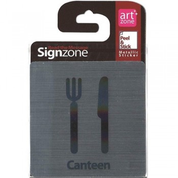 Signzone Peel & Stick Metallic Sticker - Canteen (Item No: R01-01CANTEEN)