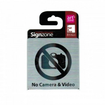 Signzone Peel & Stick Metallic Sticker - NO Camera & Video (Item No: R01-43)