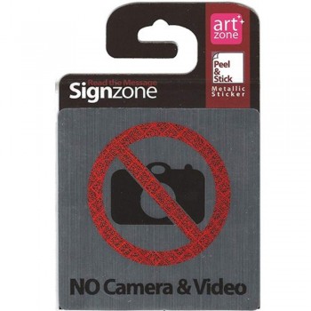 Signzone Peel & Stick Metallic Sticker - NO Camera & Video (Item No: R01-47)