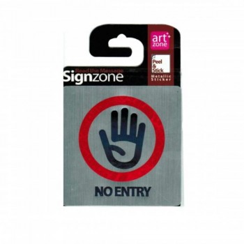 Signzone Peel & Stick Metallic Sticker - NO ENTRY (Item No: R01-01 NOENTRY)