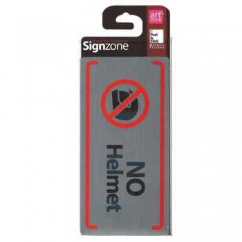 Signzone Peel & Stick Metallic Sticker - NO Helmet (Item No: R01-67)