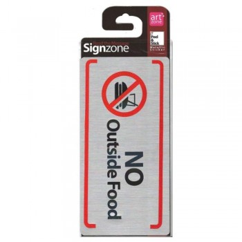 Signzone Peel & Stick Metallic Sticker - NO Outside Food (Item No: R01-64)