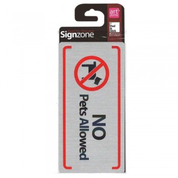 Signzone Peel & Stick Metallic Sticker - NO Pets Allowed (Item No: R01-62)