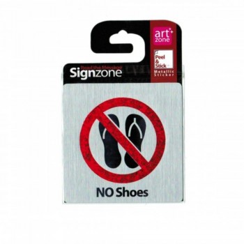 Signzone Peel & Stick Metallic Sticker - NO Shoes (Item No: R01-23)