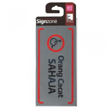 Signzone Peel & Stick Metallic Sticker - Orang Cacat SAHAJA (Item No: R01-70)