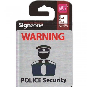 Signzone Peel & Stick Metallic Sticker - POLICE Security (Item No: R01-01POLICESER)