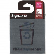 Signzone Peel & Stick Metallic Sticker - Please dispose here (Item No: R01-29)