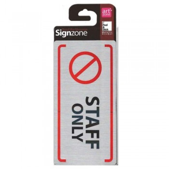 Signzone Peel & Stick Metallic Sticker - STAFF ONLY (Item No: R01-72) A9R1B1