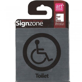 Signzone Peel & Stick Metallic Sticker - Toilet (Item No: R01-08)